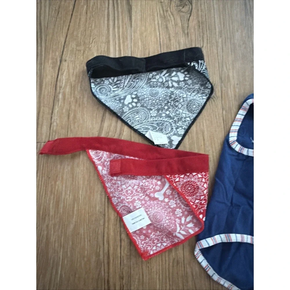Dog Clothes Lot Bandanas And Shirt Size Medium 3 Total Cute Trendy